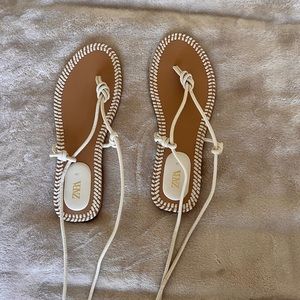 Zara tie up sandals size 38 new without tag